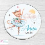 Balerina cica tütüben - gyerekszoba ajtó névtábla