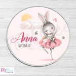 Balerina nyuszi tütüben - gyerekszoba ajtó névtábla - plexi alapon