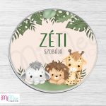 Dzsungel állatai gyerekszoba ajtó névtábla