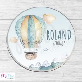 Hőlégballonos (léghajós) gyerekszoba ajtó névtábla