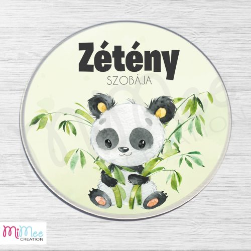 Panda kisfiús gyerekszoba ajtó névtábla - plexi alapon