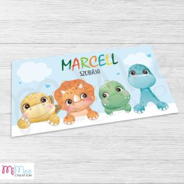 Dinós gyerekszoba ajtó névtábla - pvc alapon
