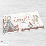 Erdei állatos, őzikés gyerekszoba ajtó névtábla - pvc alapon