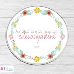 Virágos ajándék tábla - színes koszorú