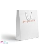 Fehér ajándéktasak fényes rose gold felirattal