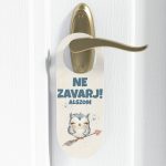 Őzikés baglyos ajtó kilincs üzenet