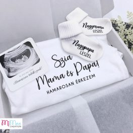   Bababejelentő ajándékcsomag nagyszülőknek – Szia Mama és Papa szett