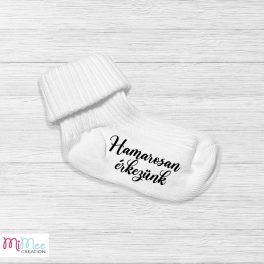   Hamarosan érkezünk - ikrek érkezését bejelentő baba zokni