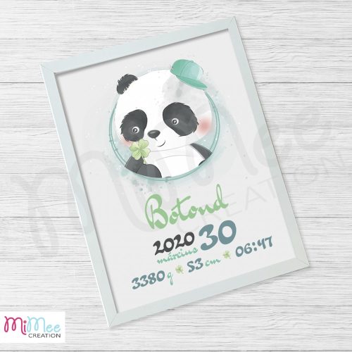 Pandás születési poszter - A/3-as méretben