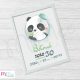 Pandás születési poszter - A/4-es méretben