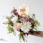 Róka mama és kicsinye - anyák napi beszúró tábla virág mellé