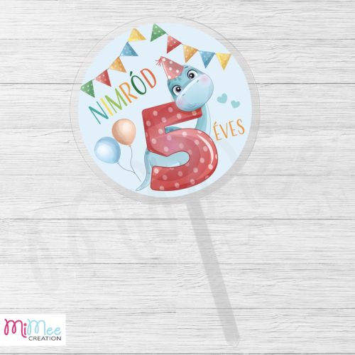 Mimee creation - Léghajós dinós torta beszúró átlátszó alapon