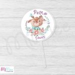 Mimee creation - Kislány őzikés torta beszúró átlátszó alapon