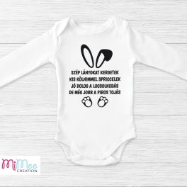 Nyuszi füles húsvéti locsolós baba body