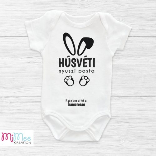 Húsvéti nyuszi posta - baba bejelentő body