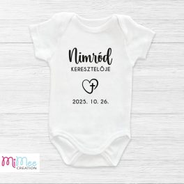 Névre szóló keresztelő baba body
