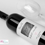 Ultrahang képes baba bejelentő boros címke, üveg címke matrica