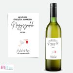 Képzeljétek, hamarosan - gólyás baba bejelentő boros címke, üveg címke matrica
