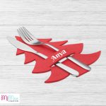 Karácsonyfás evőeszköz tartó - névre szólóan