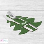 Karácsonyfás evőeszköz tartó - névre szólóan