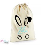 Névre szóló húsvéti zsák nyuszi füllel és tappanccsal - nagy