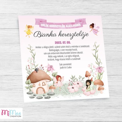 Tündéres kép keresztelőre - 25x25cm