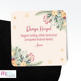 9x9cm-es karácsonyi csillagos ajándék kísérő kártya