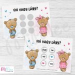 Babaváró kaparós játék – Fiú vagy lány? (6 mezős meglepetés játék, macis)