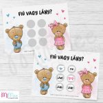 Babaváró kaparós játék – Fiú vagy lány? (6 mezős meglepetés játék, macis)