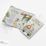 Autós szafaris állatos keresztszülő felkérő lap fényképpel - kinyitható A/4