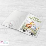 Autós szafaris állatos keresztszülő felkérő lap fényképpel - kinyitható A/5