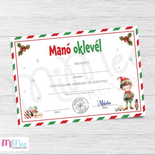 Manó oklevél