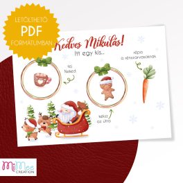   Mikulás váró alátét, tálca - szános - letölthető pdf