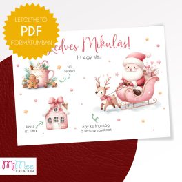   Mikulás váró alátét, tálca - rózsaszín - letölthető pdf