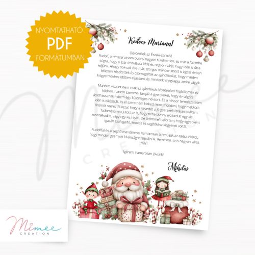 Letölthető névre szóló Mikulás levél PDF - manós