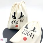 Névre szóló Mikulás zsák Rudolfos mintával