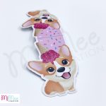Corgi kutya fagyival a fején - mágneses könyvjelző konfetti alappal
