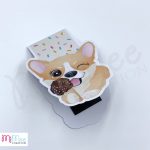 Corgi kutya fagyival - mágneses könyvjelző konfetti alappal