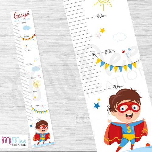 Szuperhős kisfiús magasságmérő