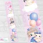 Kislány kiscicával magasságmérő - név nélkül