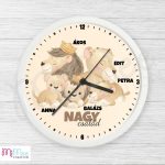 Oroszlán családos, névre szóló falióra