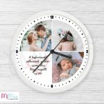 Falióra egyedi felirattal és három fényképpel