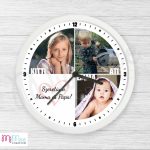 Falióra egyedi felirattal és három fényképpel