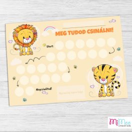   Oroszlános és tigrises ösztönző mágnestábla gyerekeknek - alap csomag