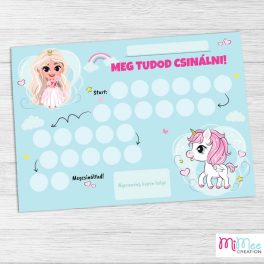   Unikornisos ösztönző mágnestábla gyerekeknek - alap csomag