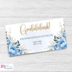 Kék virágos pénzátadó boríték