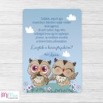 Baglyos keresztszülő felkérő lap - A/6