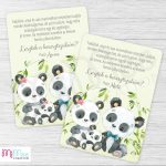 Pandás keresztszülő felkérő lap - A/6