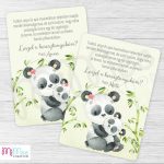 Pandás keresztszülő felkérő lap - A/6