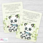 Pandás keresztszülő felkérő lap - A/6
